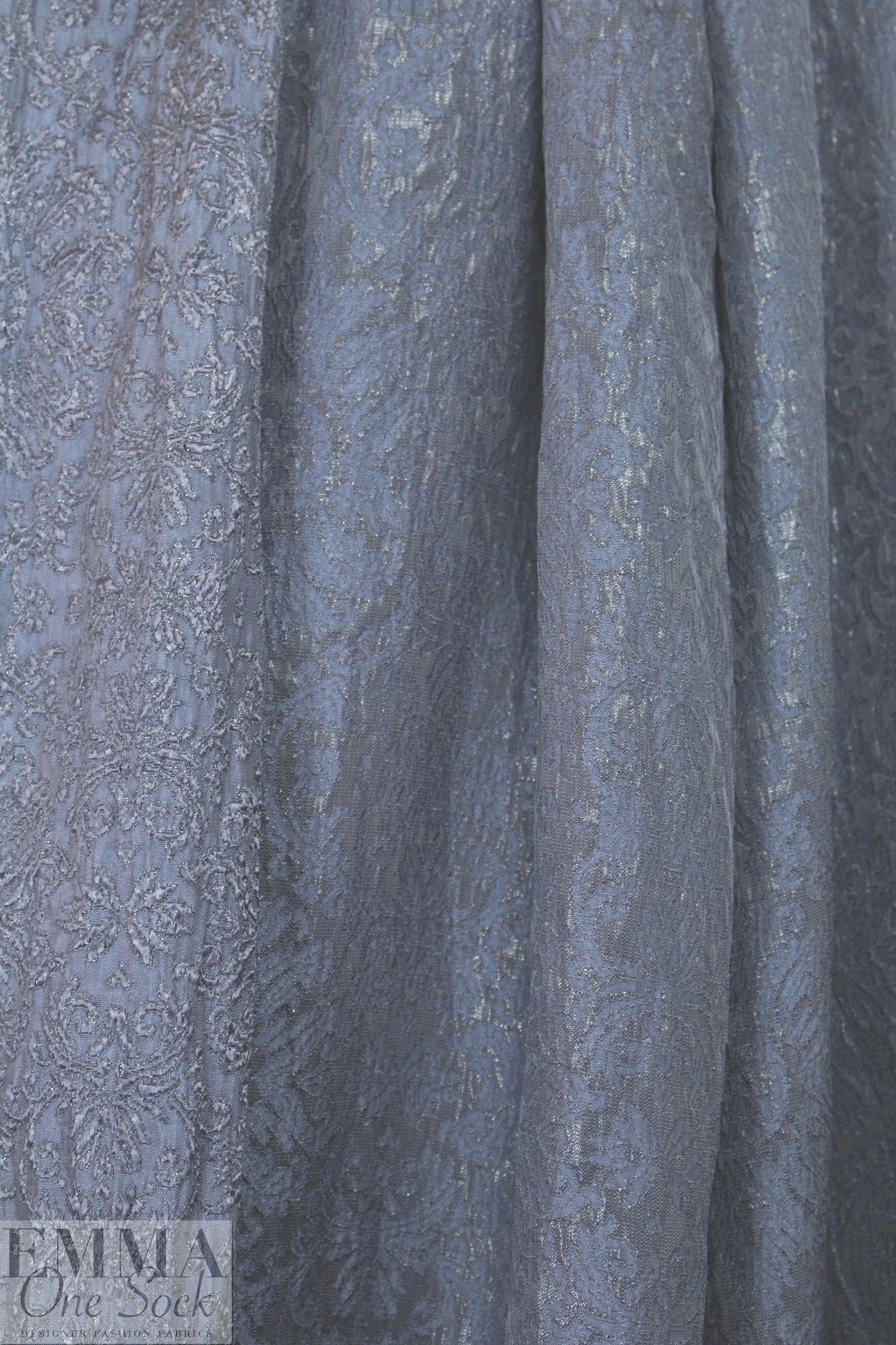 Italian drapey jacquard woven - blue slate 1.66 yds