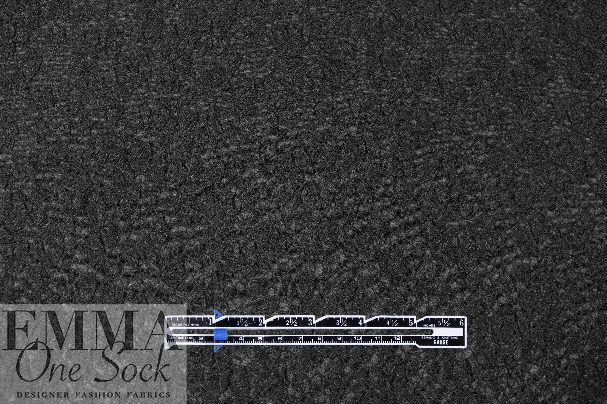Italian textured wool blend jacquard woven - black 1.75 yd