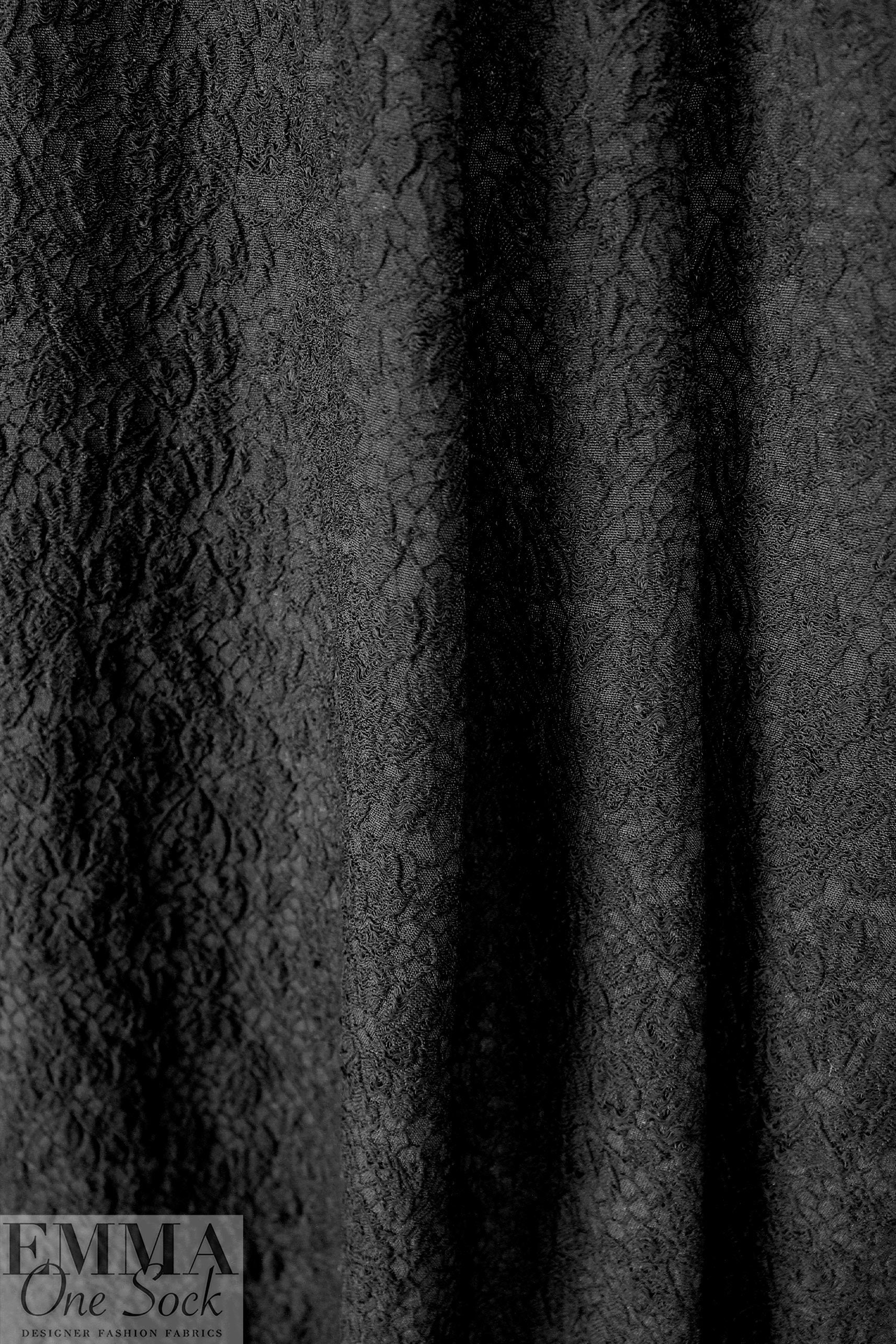 Italian textured wool blend jacquard woven - black 1.75 yd