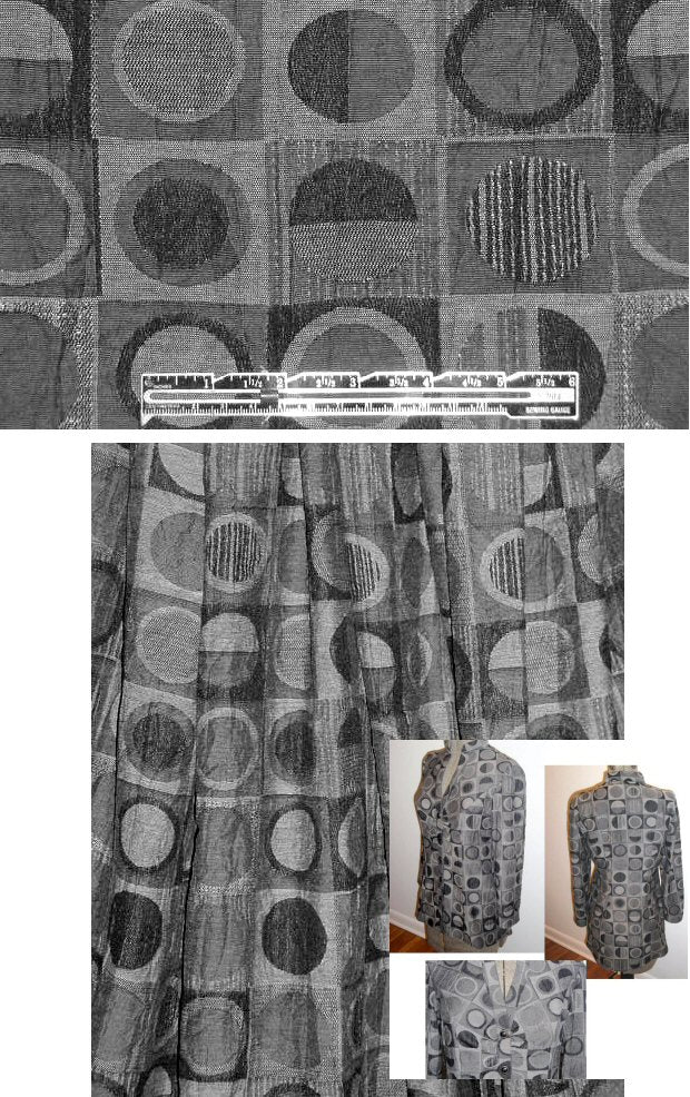 French circles 'n' squares crinkled jacquard 1.75 yd