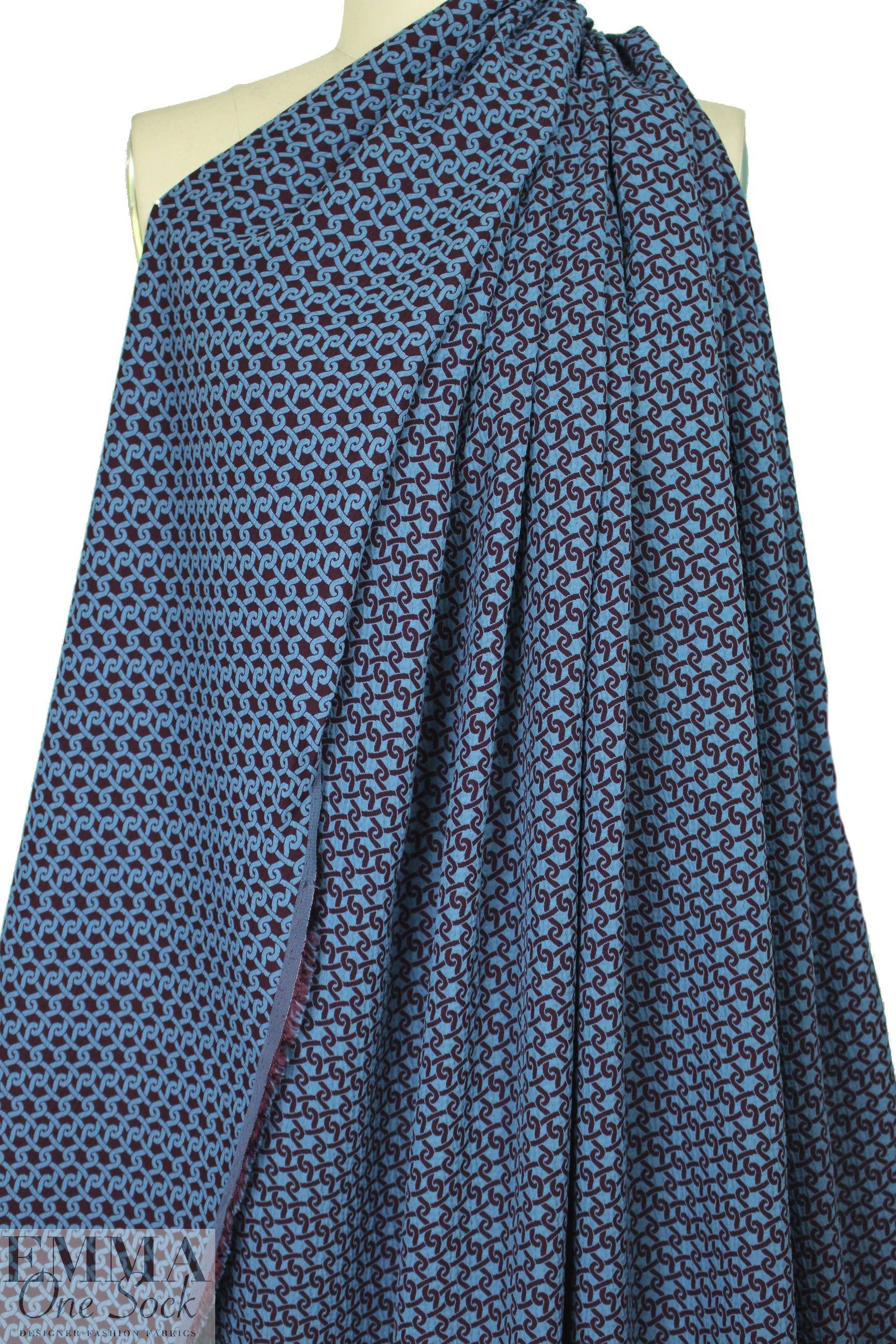 J. Mendel1 reversible jacquard - blue/plum