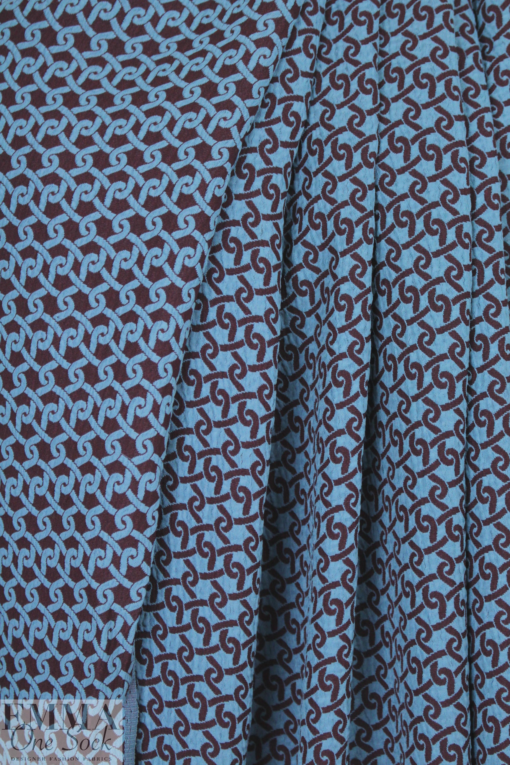 J. Mendel1 reversible jacquard - blue/plum