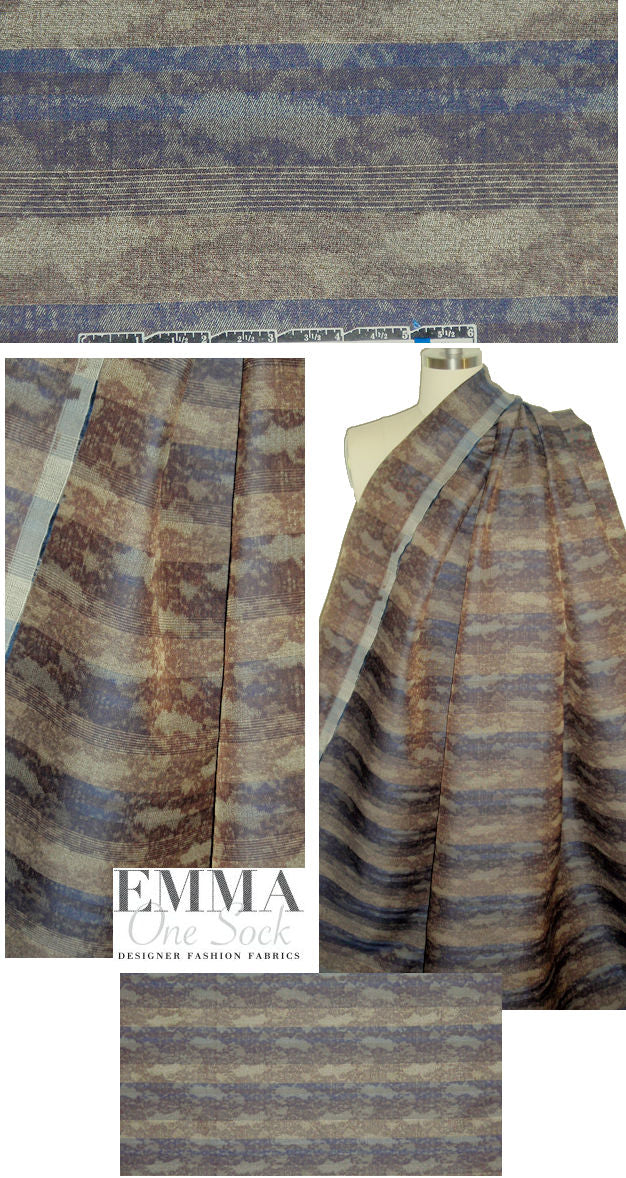 Italian over-printed antique bronze wool blend woven