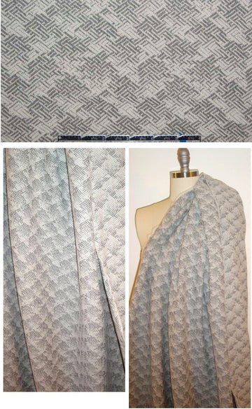 0yako textured jacquard gray graphic suiting 1.25 yd
