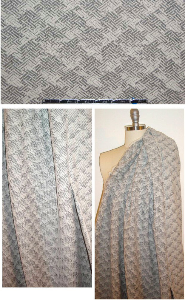 0yako textured jacquard gray graphic suiting 1.75 yd