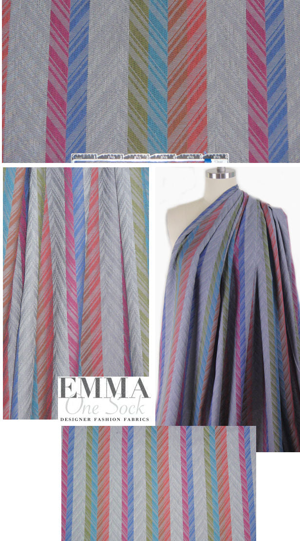 designer colored chevrons cotton jacquard
