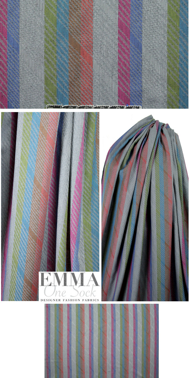 designer colored stripes cotton jacquard