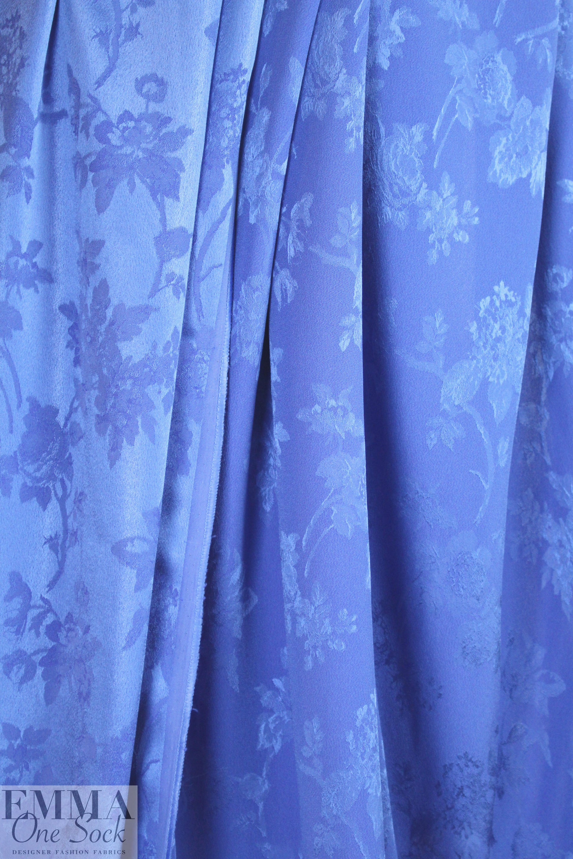 Derek L@m polyester jacquard floral - french blue