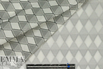 The0ry black/white cotton diamond clipped weave