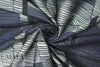 Italian navy/silver fancy clipped jacquard organza