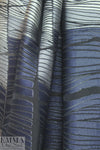 Italian navy/silver fancy clipped jacquard organza