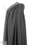 Italian reversible stretch jacquard - black/gray graphic