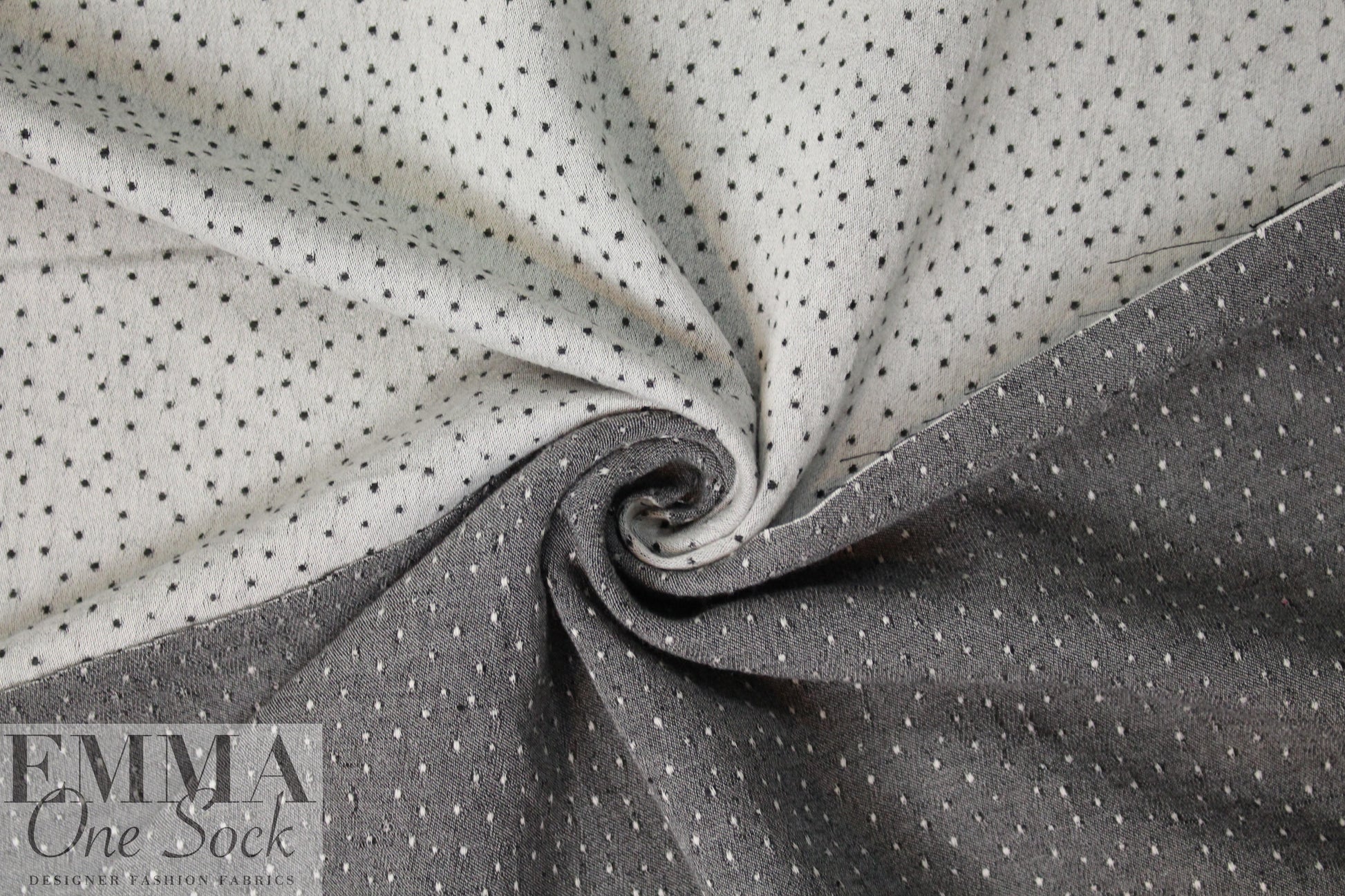 Italian textured dot jacquard - salt and pepper