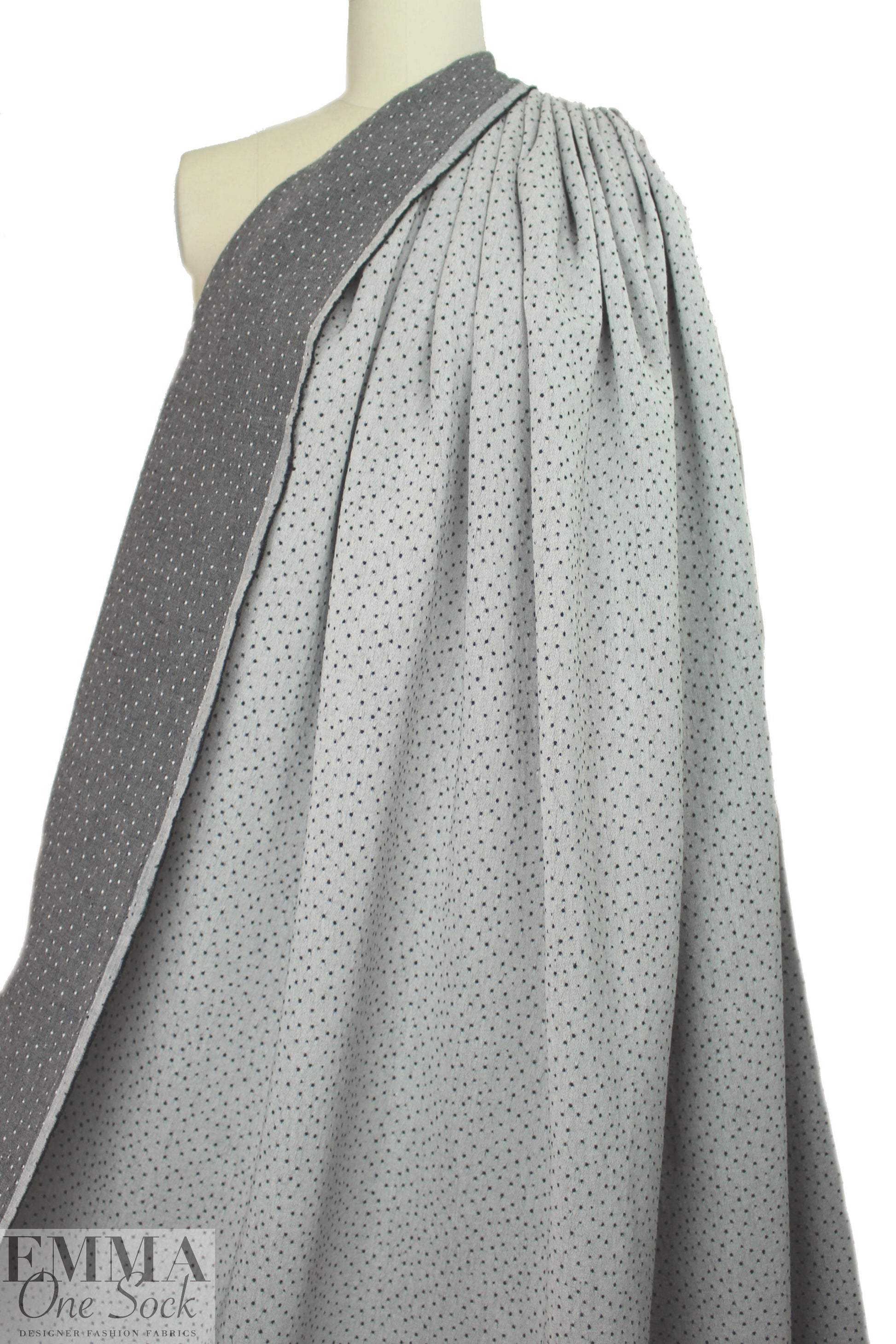 Italian textured dot jacquard - salt and pepper 1.875 yd