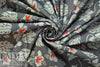 French monstera/hibiscus cotton blend jacquard