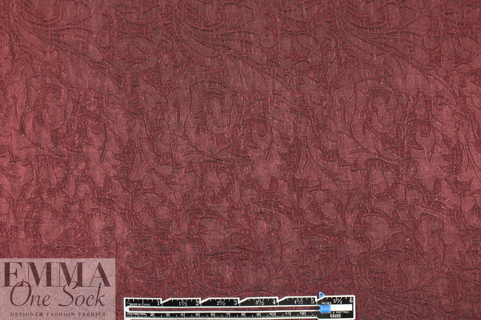 Italian viscose drapey jacquard woven - burgundy