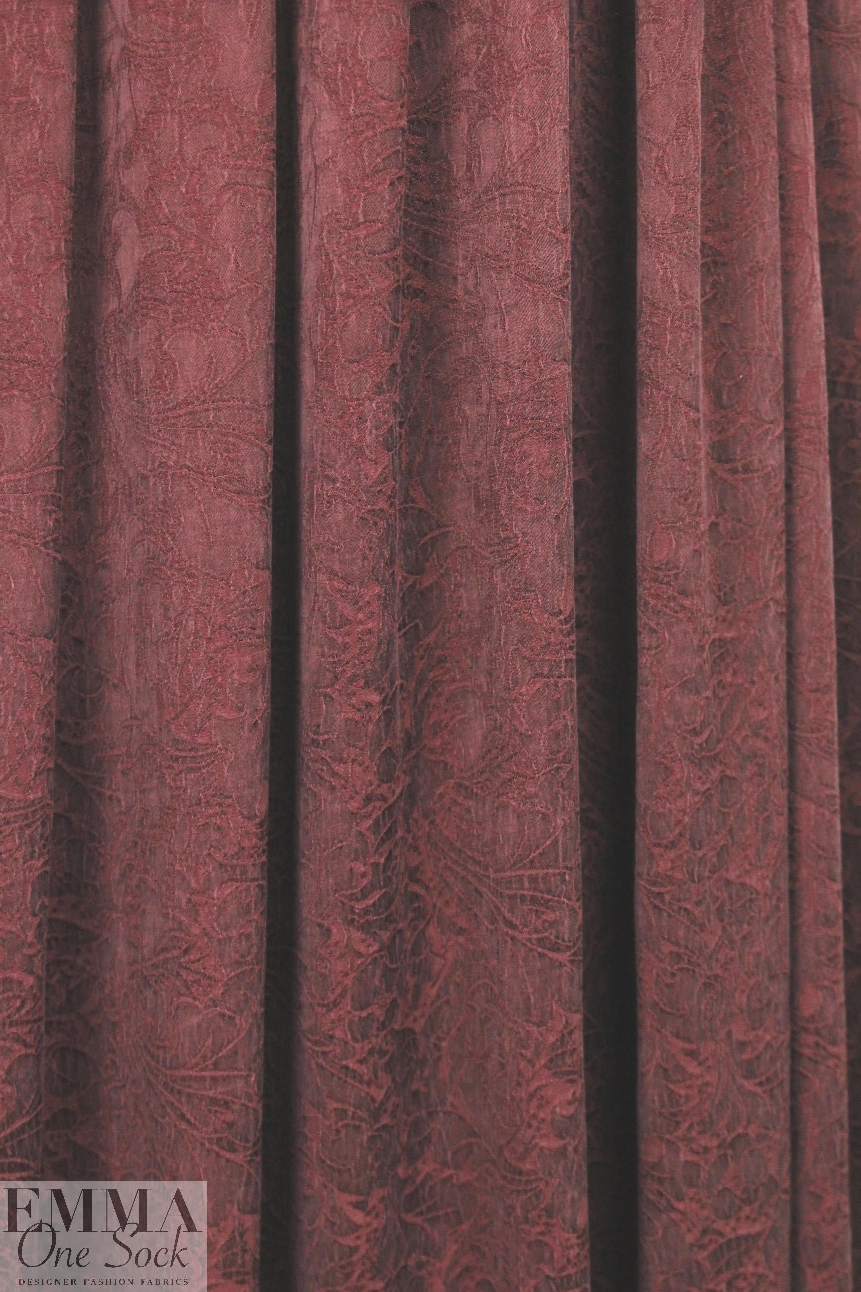 Italian viscose drapey jacquard woven - burgundy