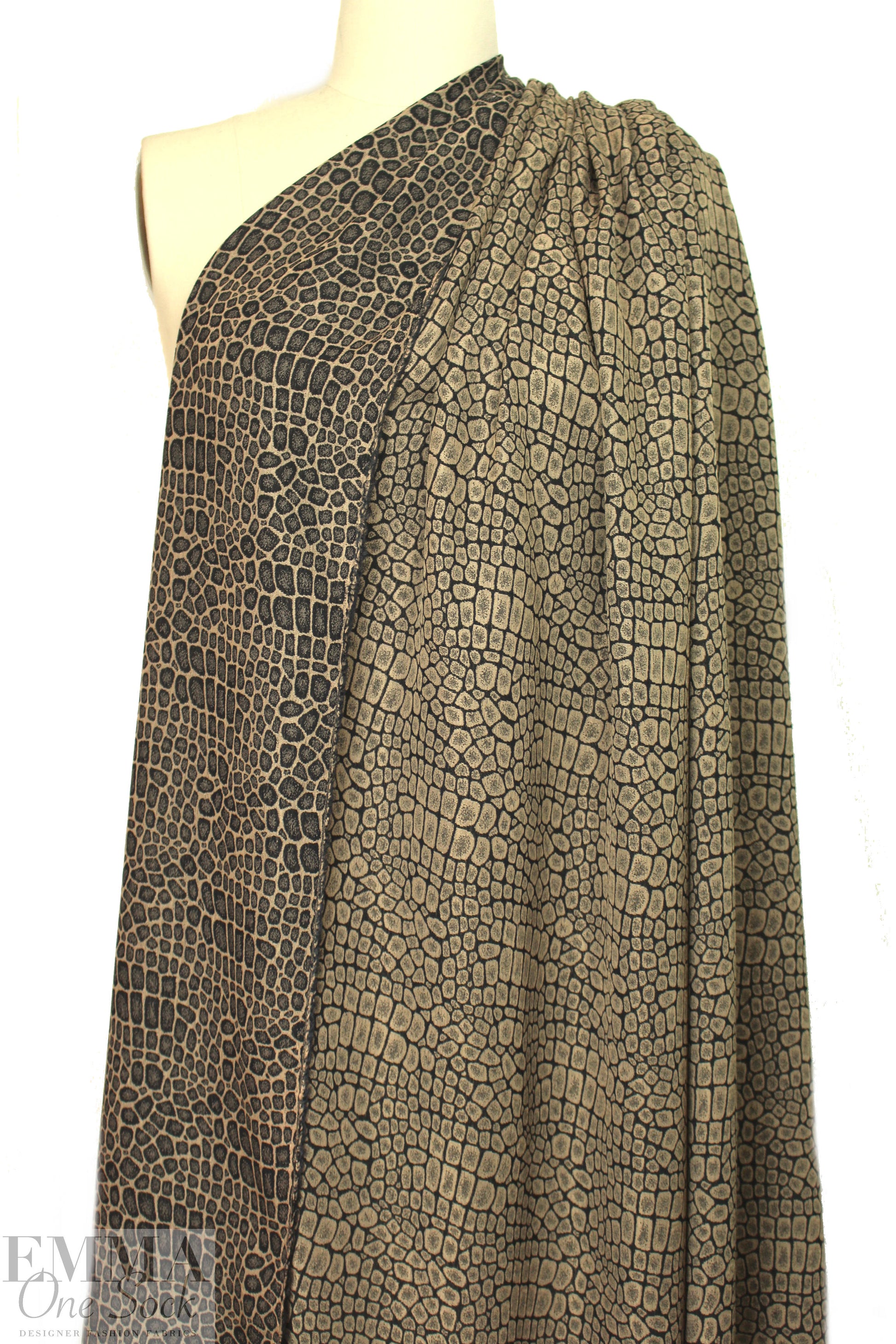 Italian viscose/poly jacquard woven - reptile