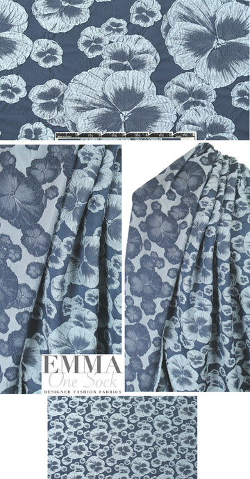 Tah@ri pansy textured jacquard - dusty blues