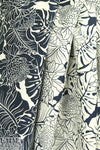 Italian cotton 'silhouette tropic' reversible jacquard