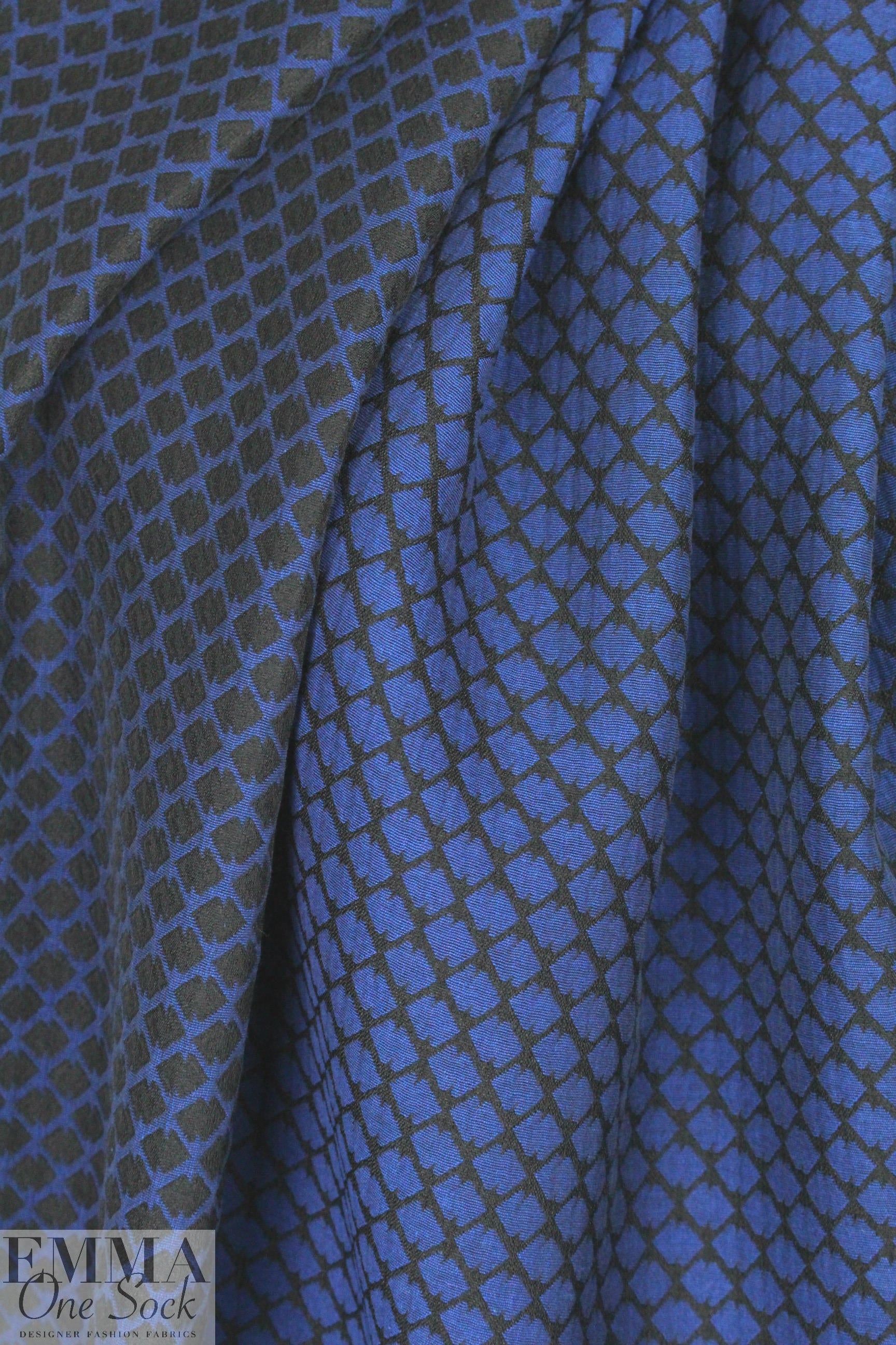 CA designer blue/black double diamond jacquard