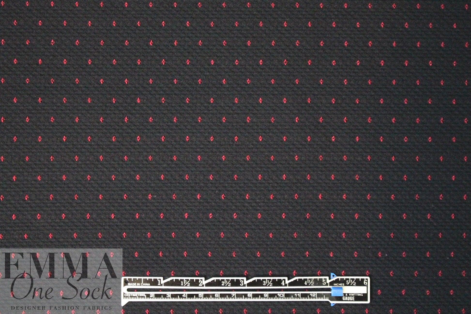 Trin@ Turk cotton blend 4-way stretch jacquard - black/red