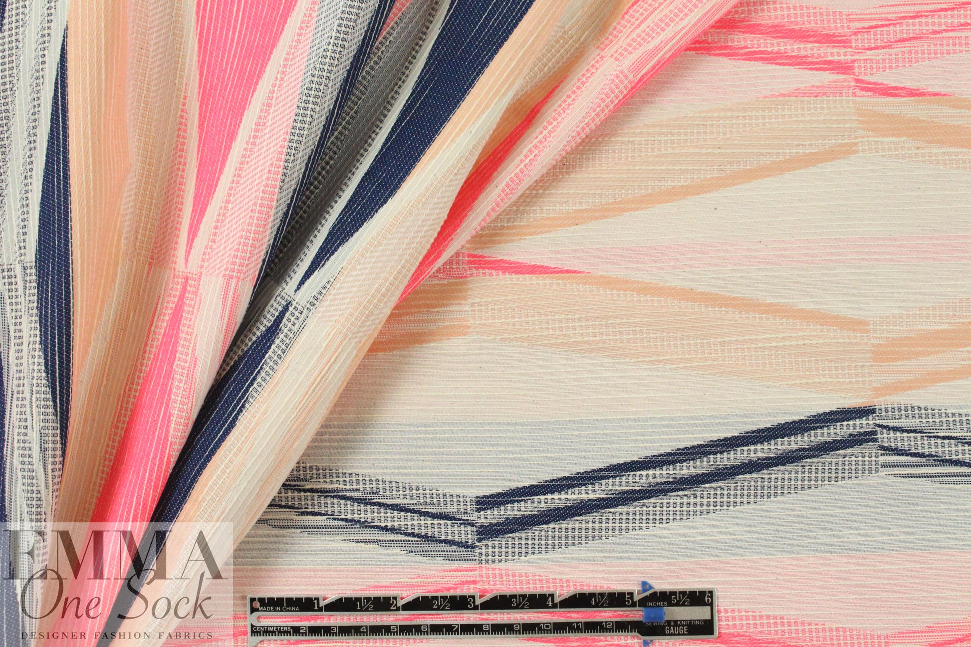 French zig-diamond cotton blend jacquard brocade 1.75 yd