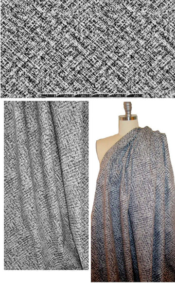 NY designer reversible crosshatch stretch jacquard