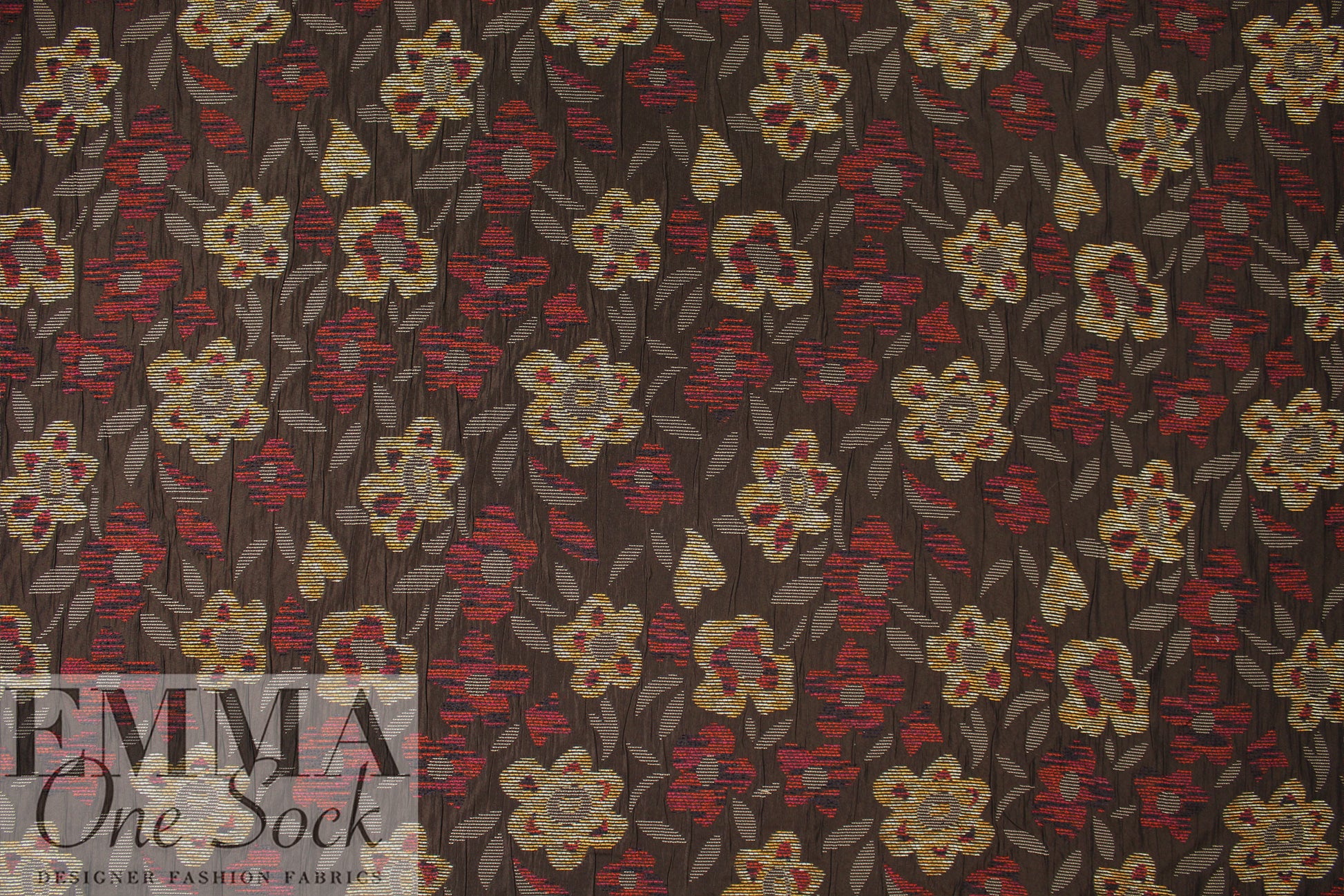 Italian floral embroidered-look jacquard brocade 2 yd