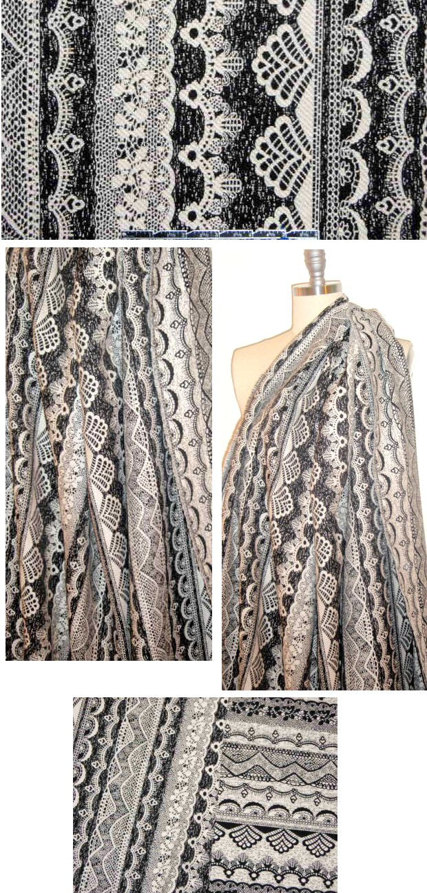 Italian cotton blend yarn-dyed lace design reversible jacquard