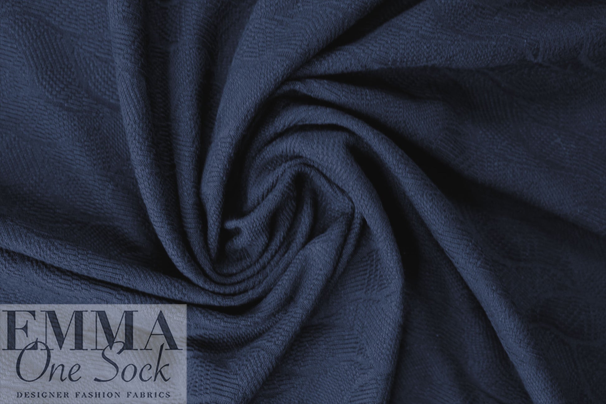 organic cotton GOTS leaf jacquard sweater knit - indigo 1.125 yds
