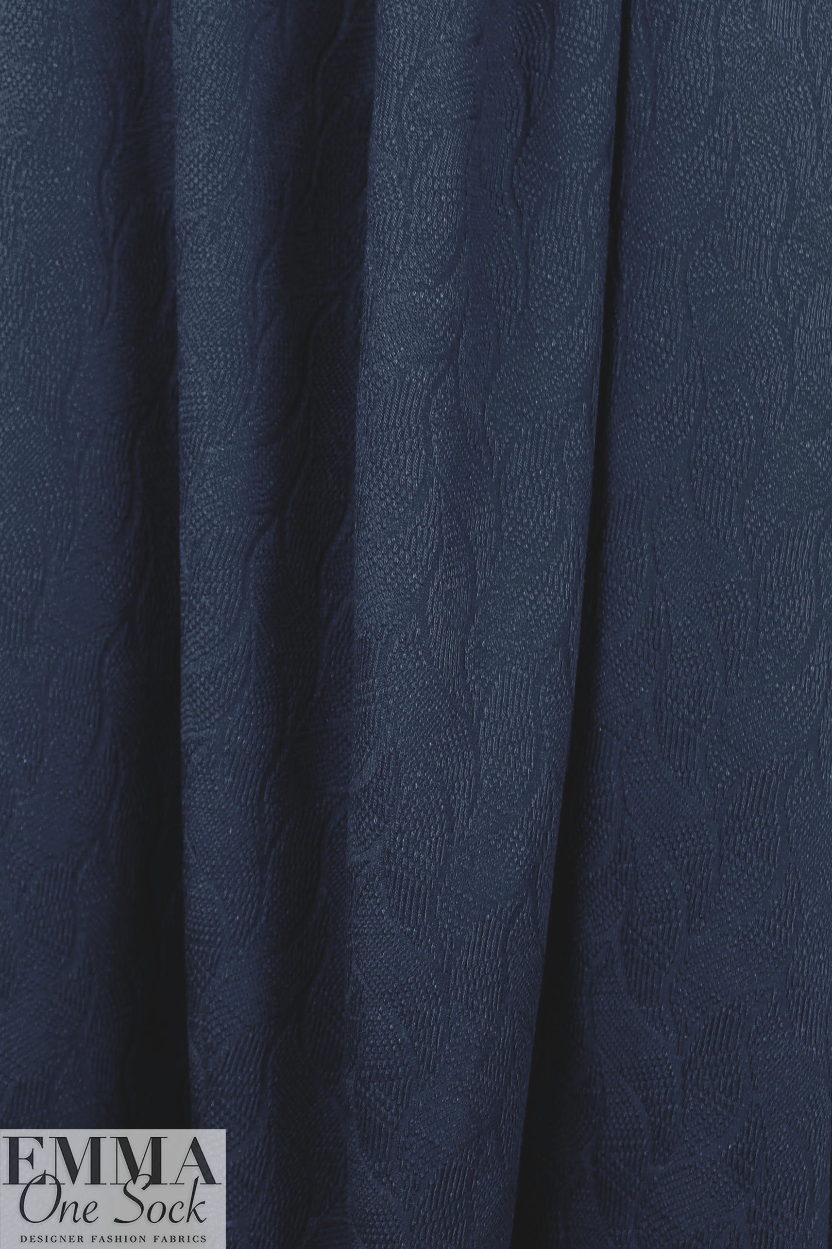 organic cotton GOTS leaf jacquard sweater knit - indigo 1.125 yds