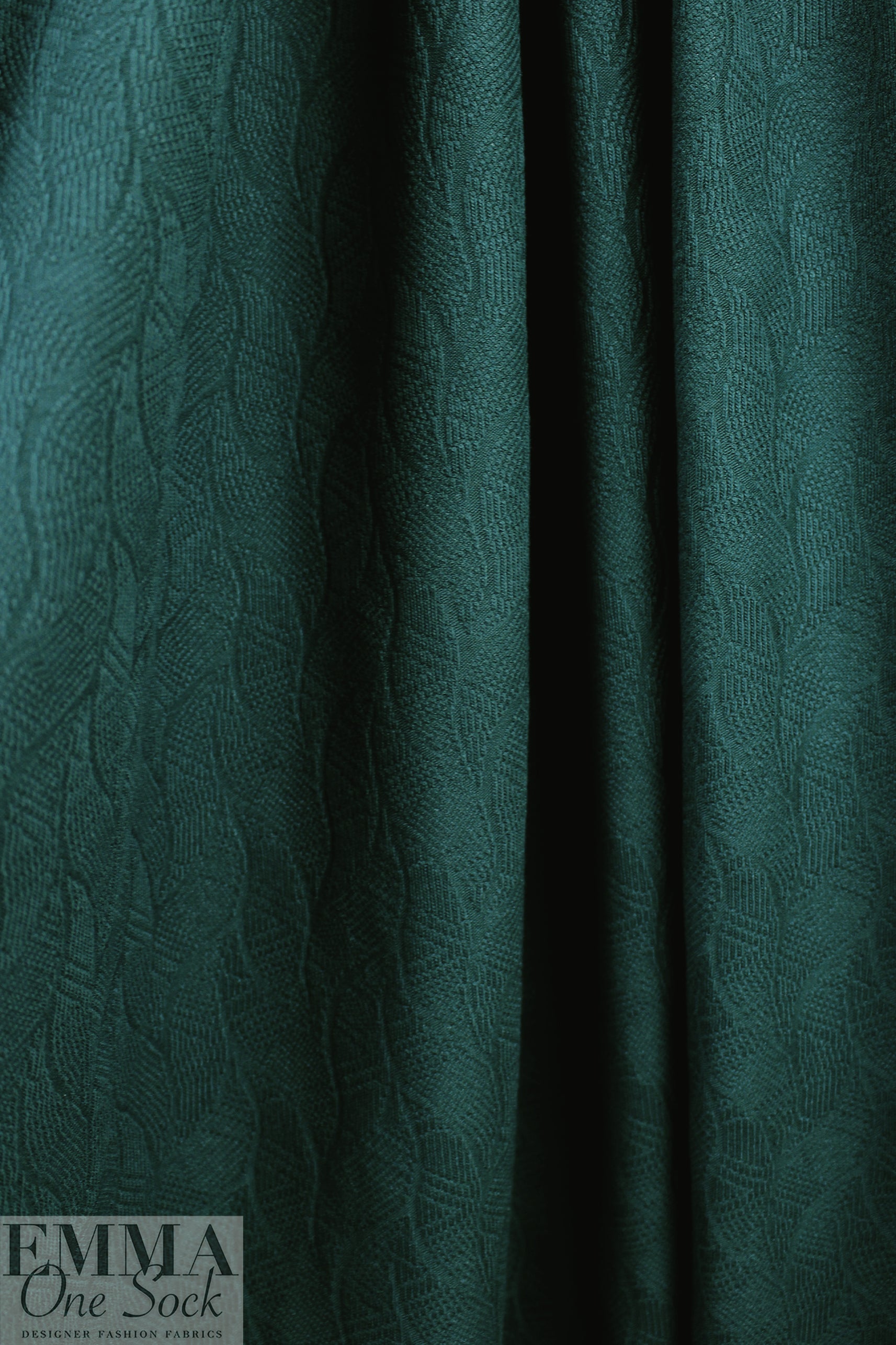organic cotton GOTS leaf jacquard sweater knit - pine .875 yds