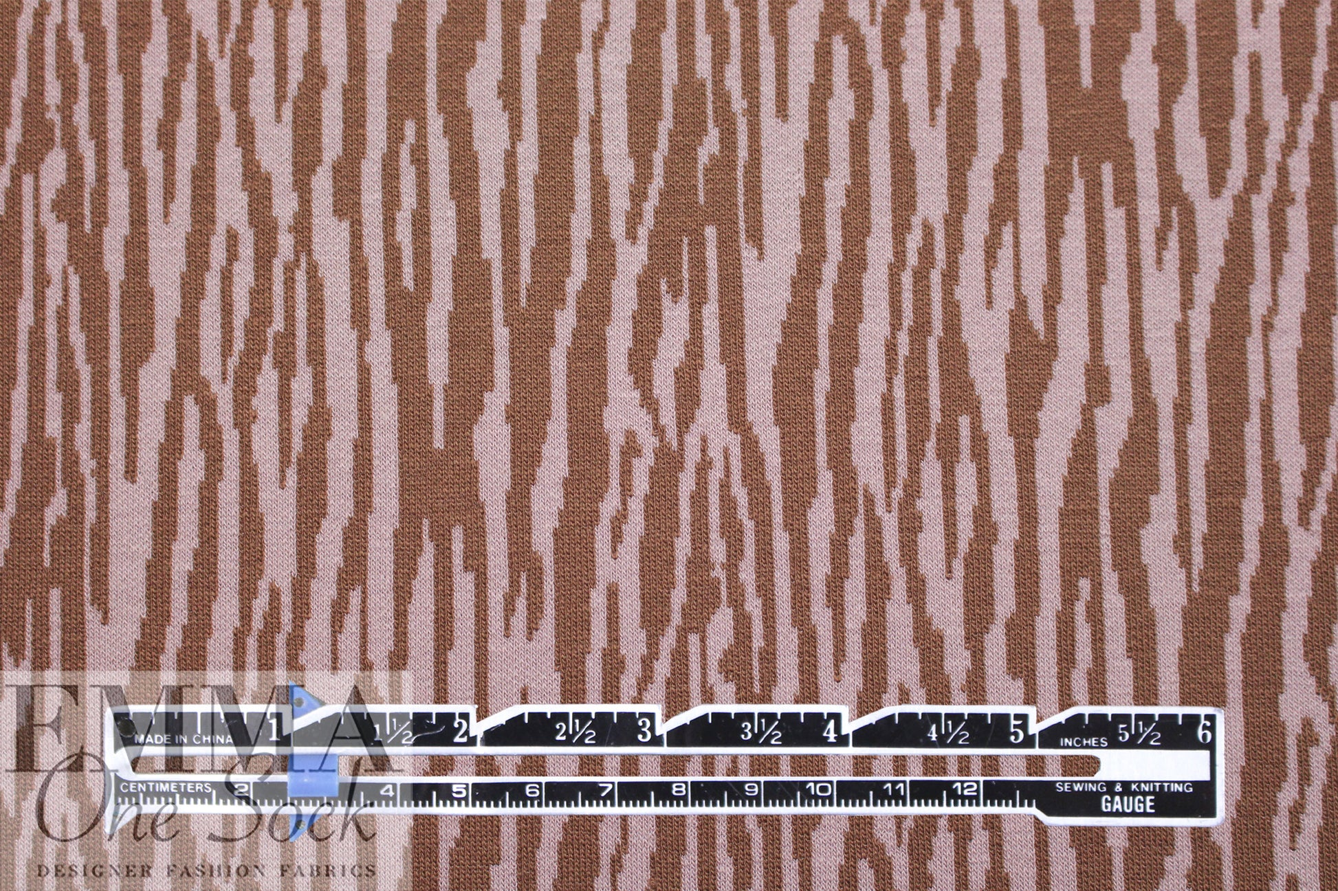 organic cotton GOTS bark jacquard knit - dusty brown/lilac 2 yd