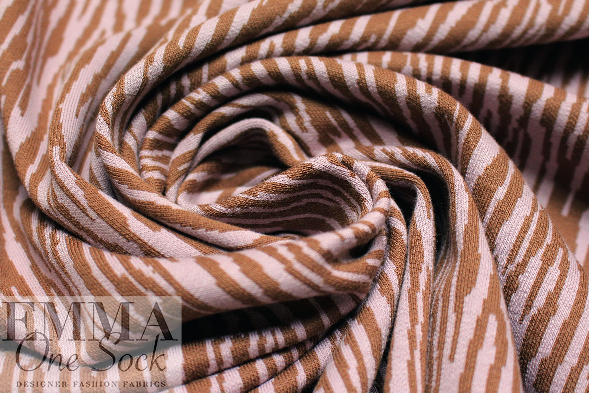 organic cotton GOTS bark jacquard knit - dusty brown/lilac 2 yd