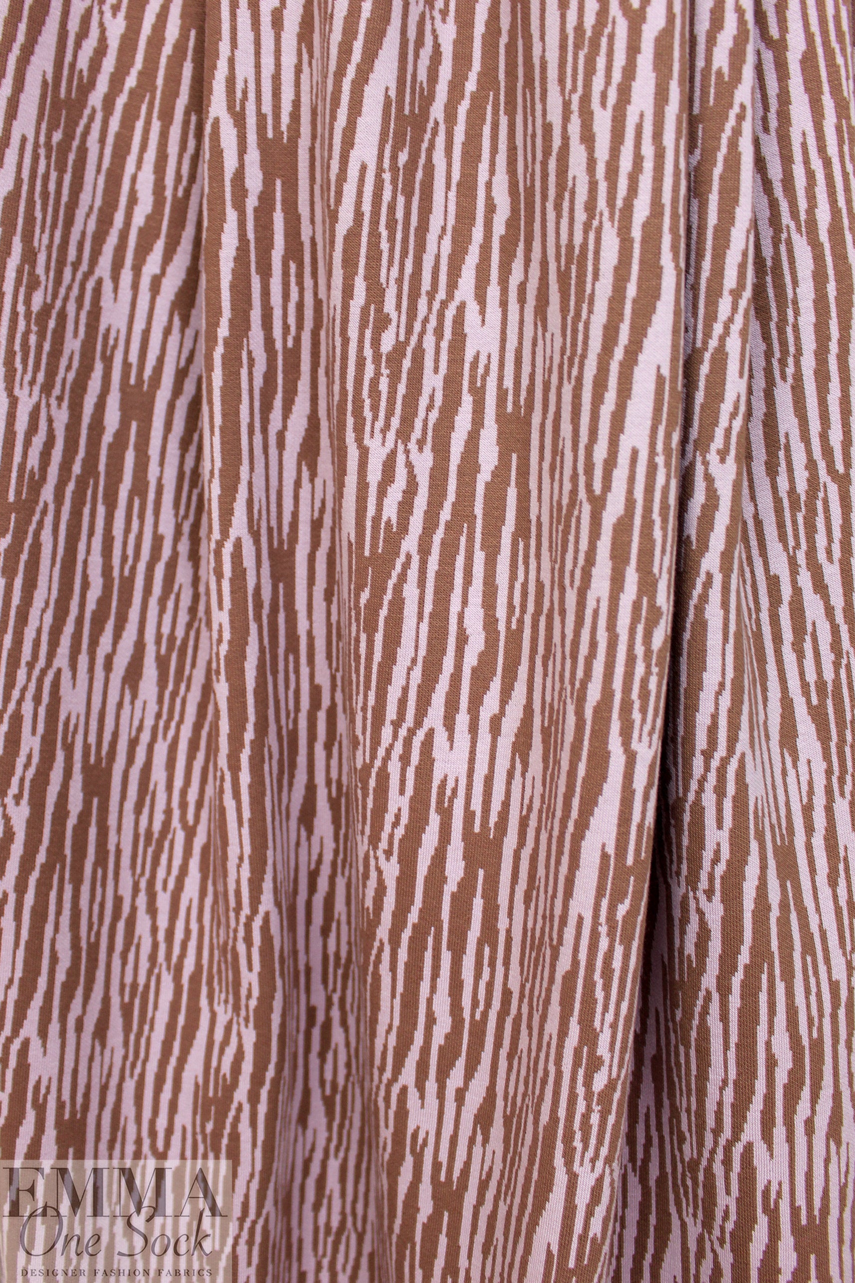 organic cotton GOTS bark jacquard knit - dusty brown/lilac 1.33 yd
