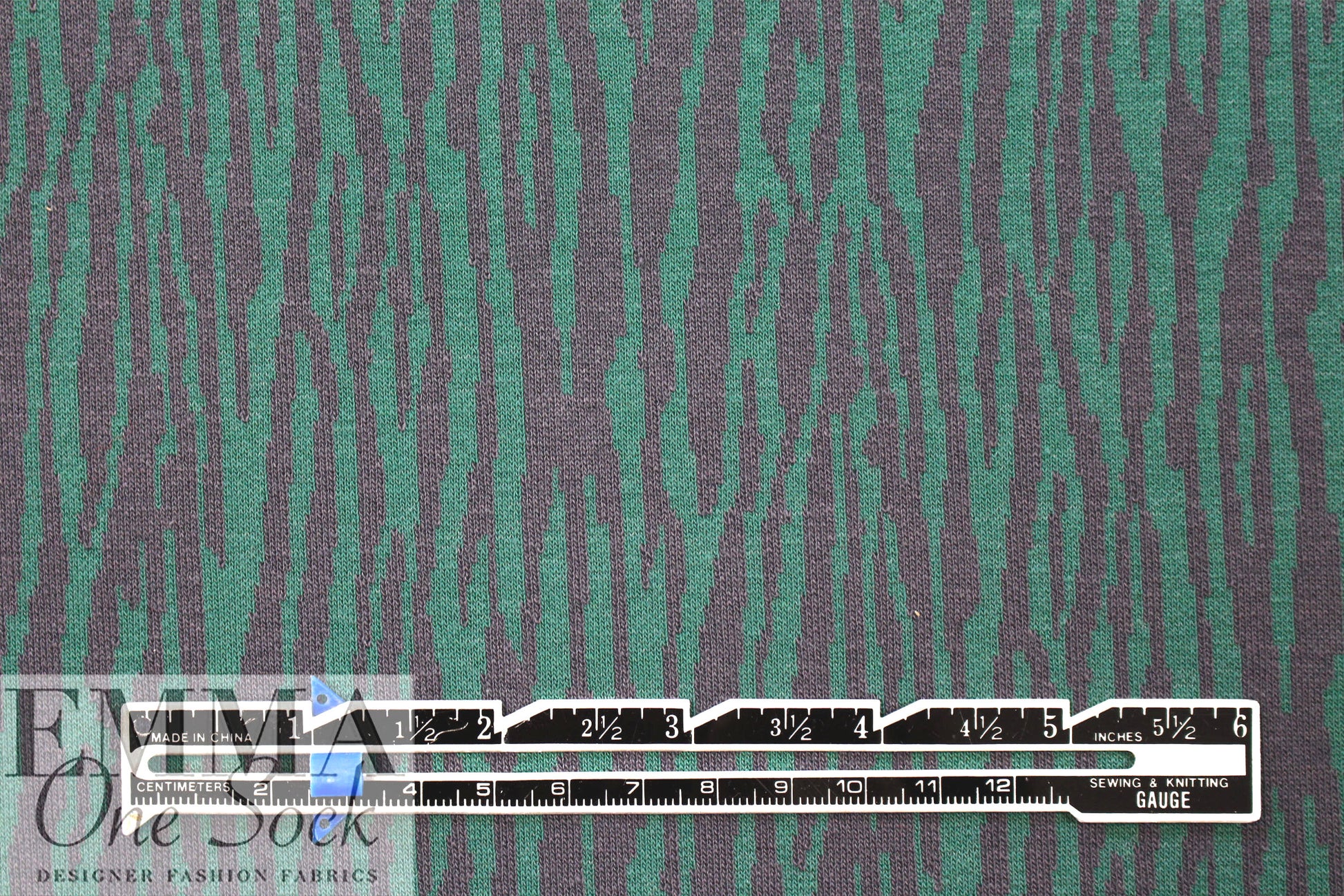 organic cotton GOTS bark jacquard knit - cool green/gray 1.25 yds