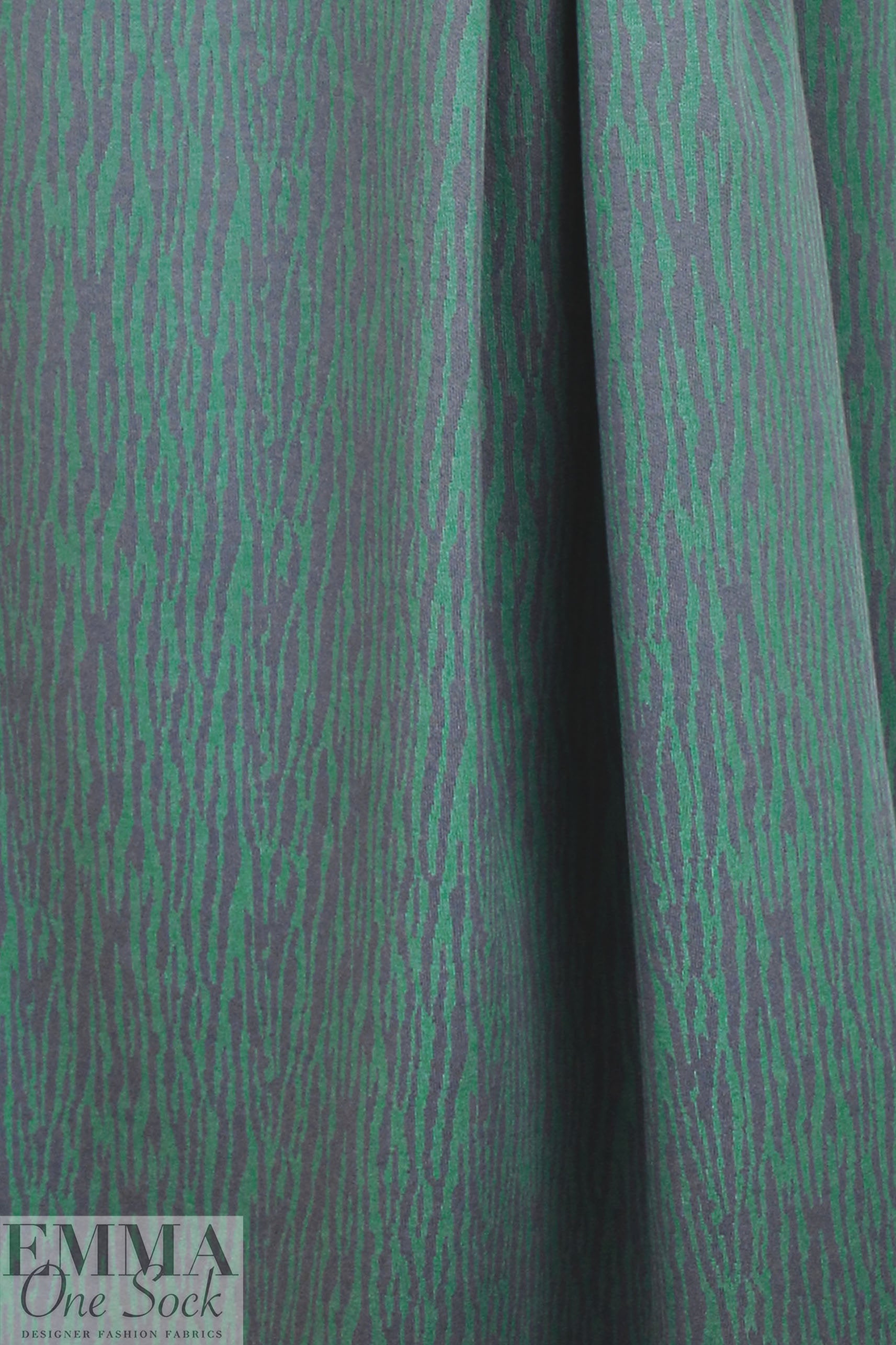 organic cotton GOTS bark jacquard knit - cool green/gray 1.33 yd