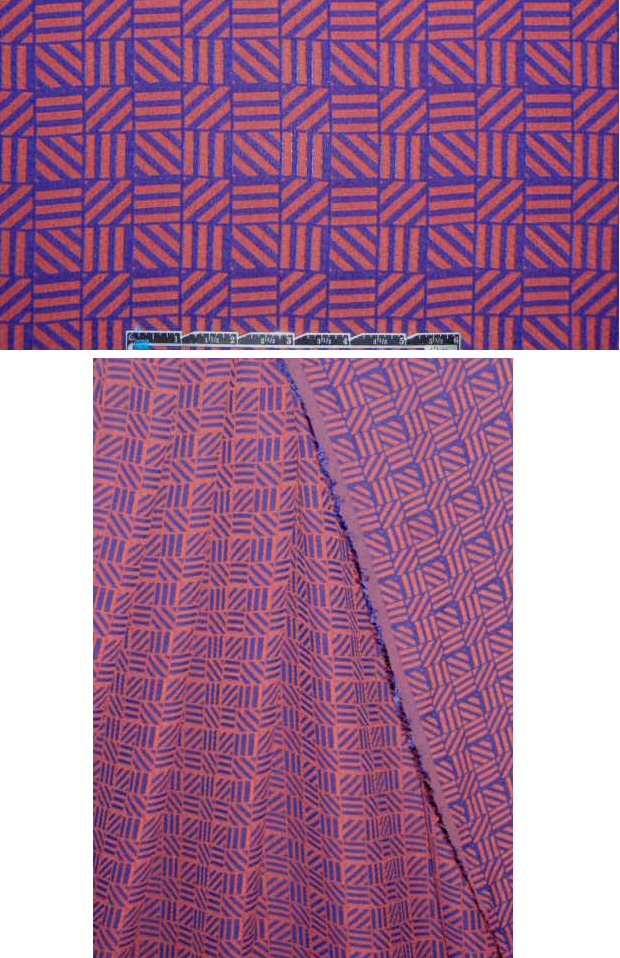 Italian nutmeg/sapphire graphic drapey jacquard