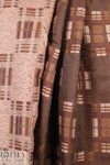 Italian chestnut/blush plaid-squares jacquard 2.5 yards
