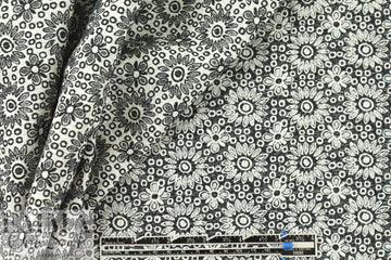 Italian cotton stylized flowers reversible jacquard