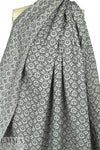Italian cotton stylized flowers reversible jacquard