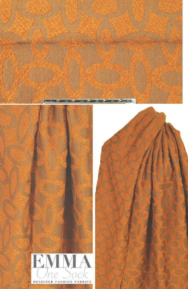 Italian textured oval boucle' - pumpkin tones 1.125 yds