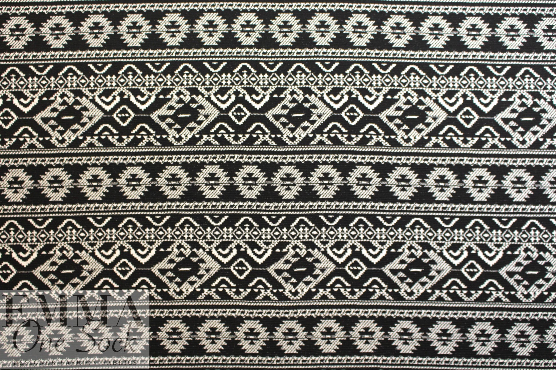 French cotton blend jacquard knit - b/w fairisle 2.25 yds