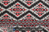 French cotton blend jacquard knit - red/b/w fairisle 2 yds