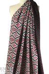 French cotton blend jacquard knit - red/b/w fairisle 2 yds