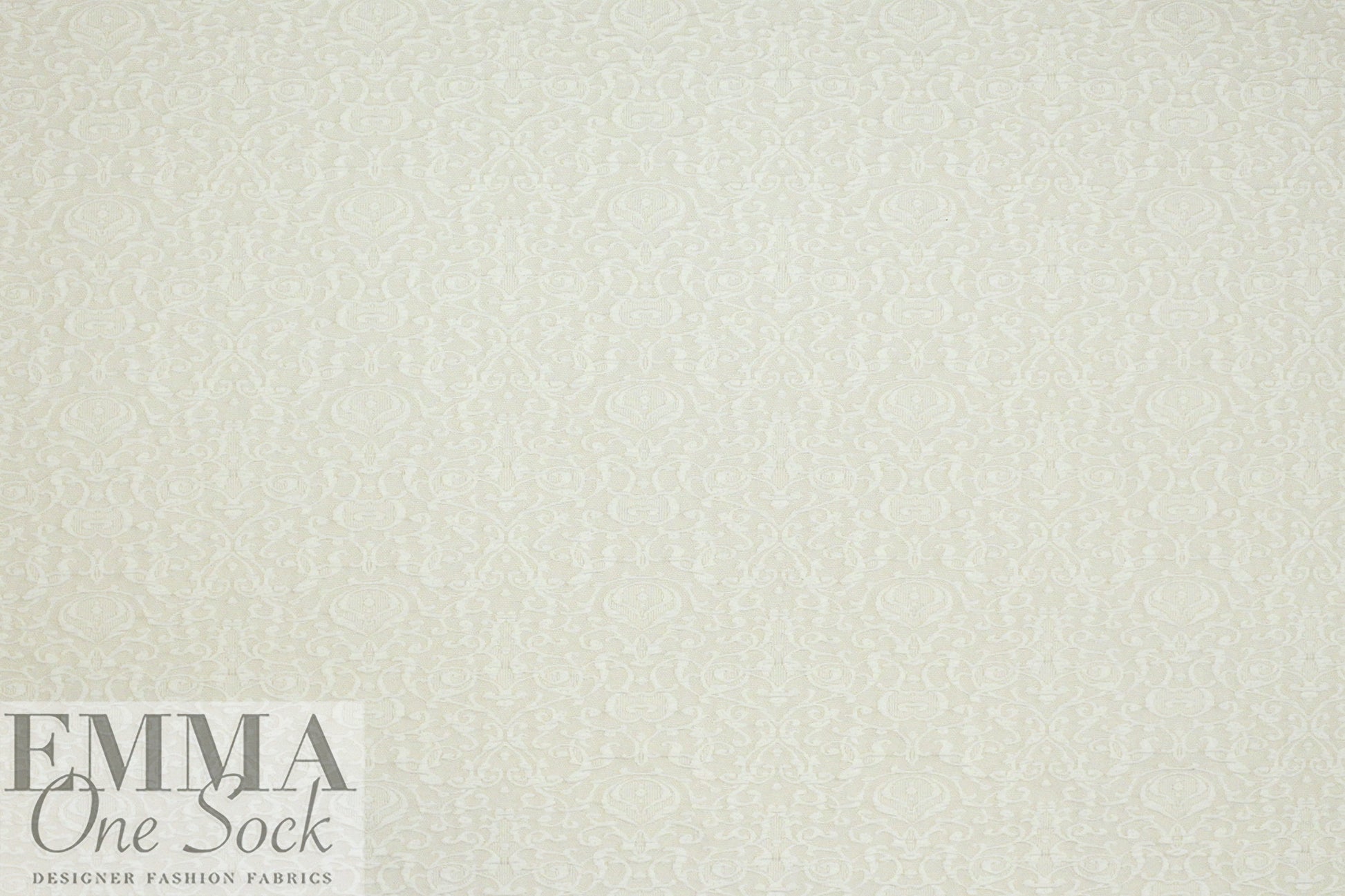 French scroll graphic textured jacquard knit - creamy white 1.25 yds