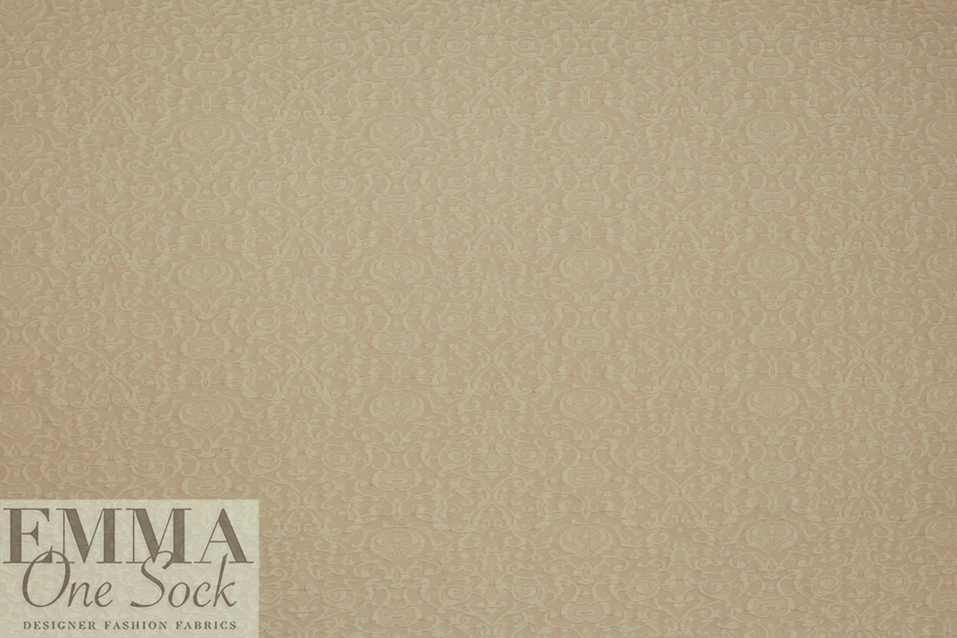 French scroll graphic textured jacquard knit - beige 1.5 yds