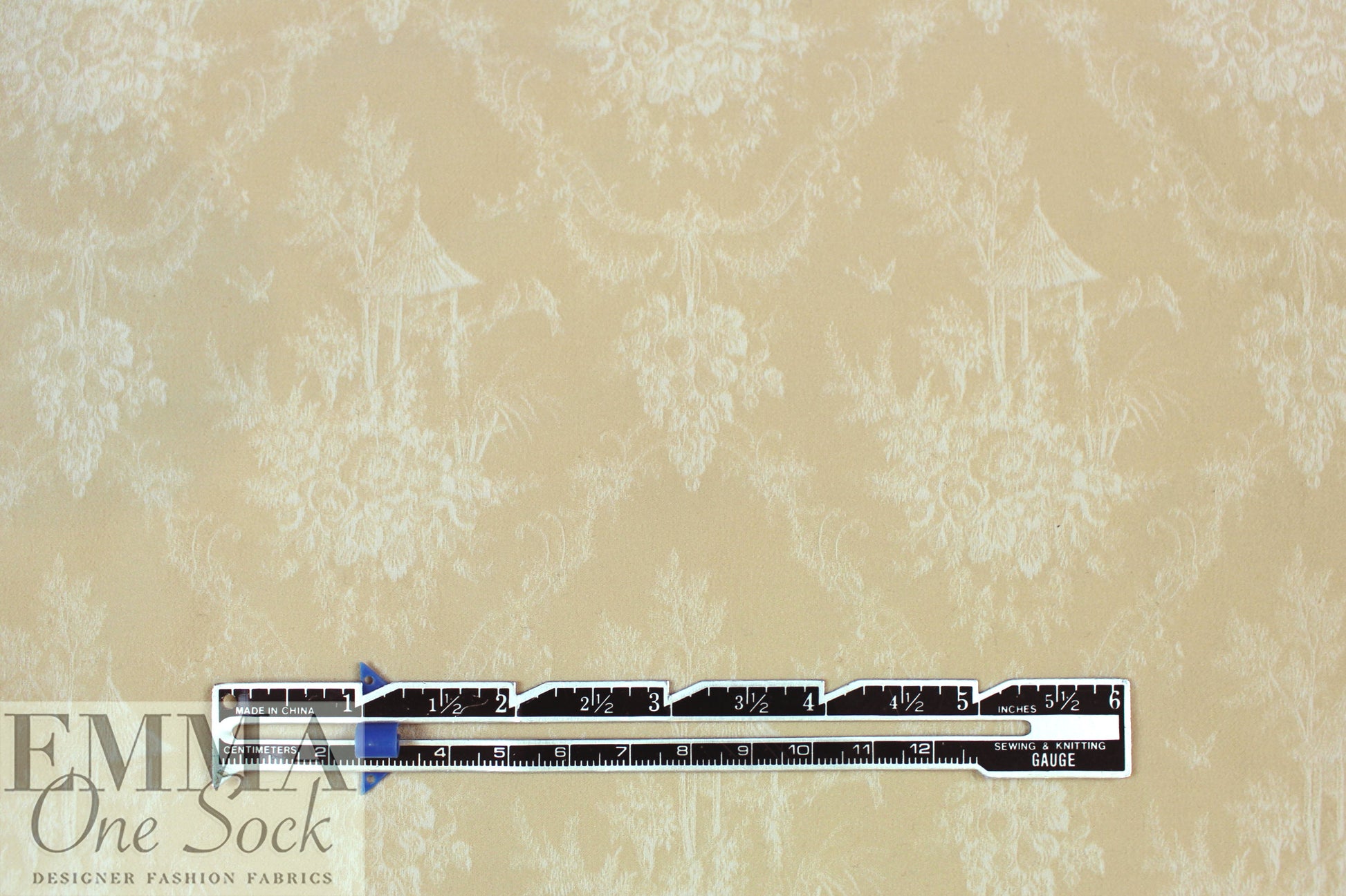 French gazebo design jacquard stretch woven - light beige 1.25 yds