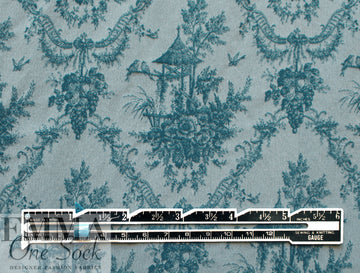 French gazebo design jacquard stretch woven - lagoon 2.5 yds